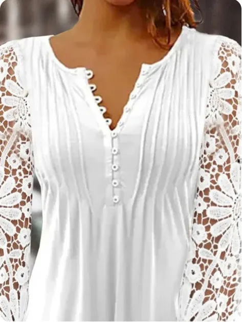 Cool Spring Long Sleeve V-neck Fitted Blouses