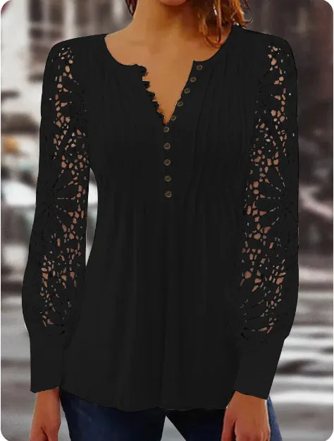 Cool Spring Long Sleeve V-neck Fitted Blouses