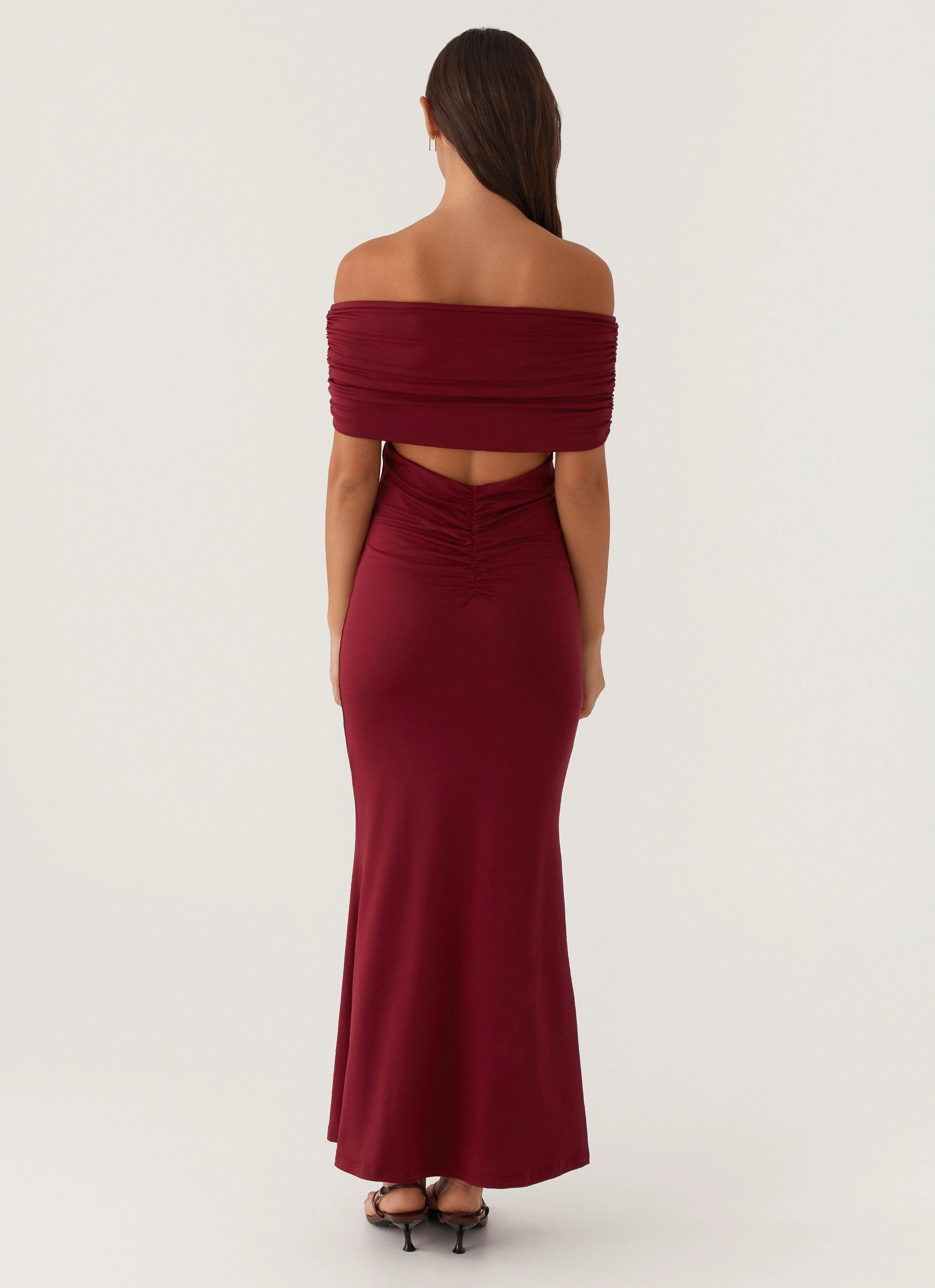 Maude Maxi Dress - Maroon Active Outfit Easy Drape