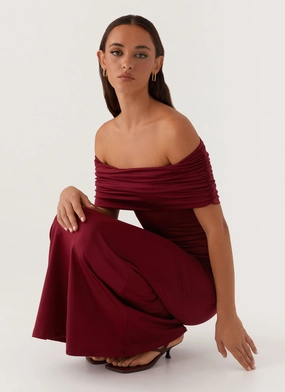 Relaxed fit wear Maude Maxi Dress - Maroon