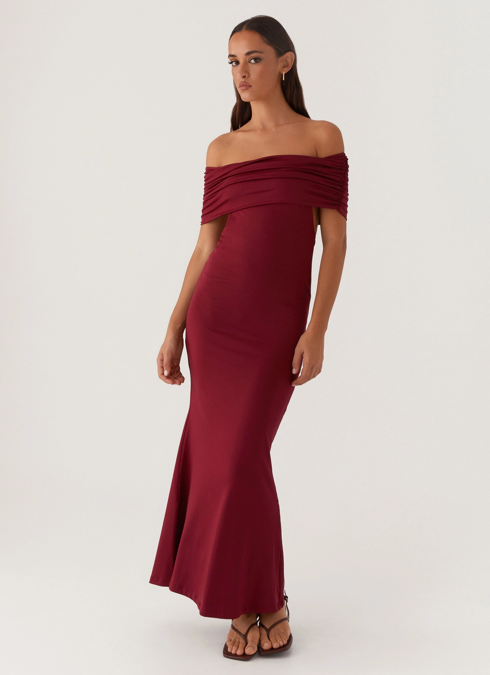 Calm Fit London Cool Maude Maxi Dress - Maroon