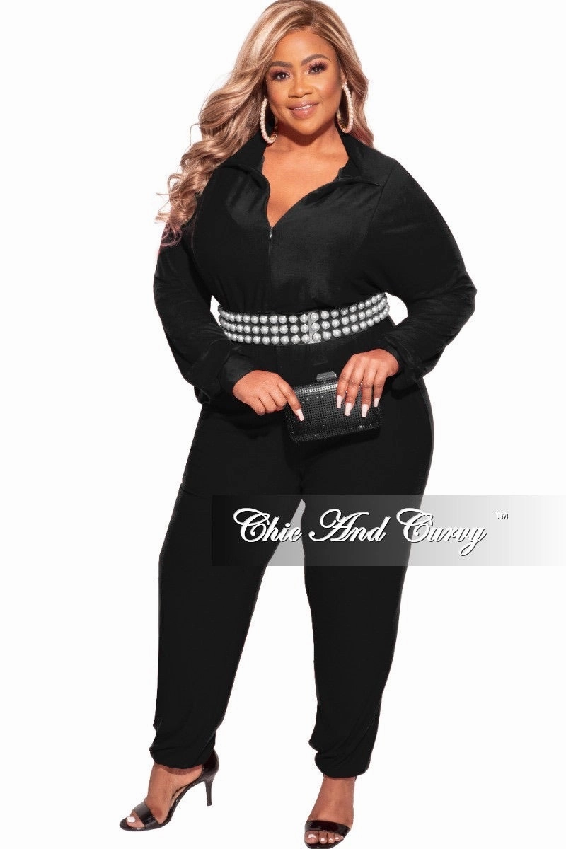 Everyday Flex Final Sale Plus Size Parachute Jumpsuit in Black