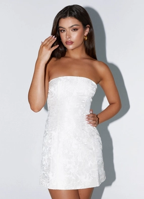 Eternity Strapless Mini Dress - Ivory Bright Feel Exclusive-Design