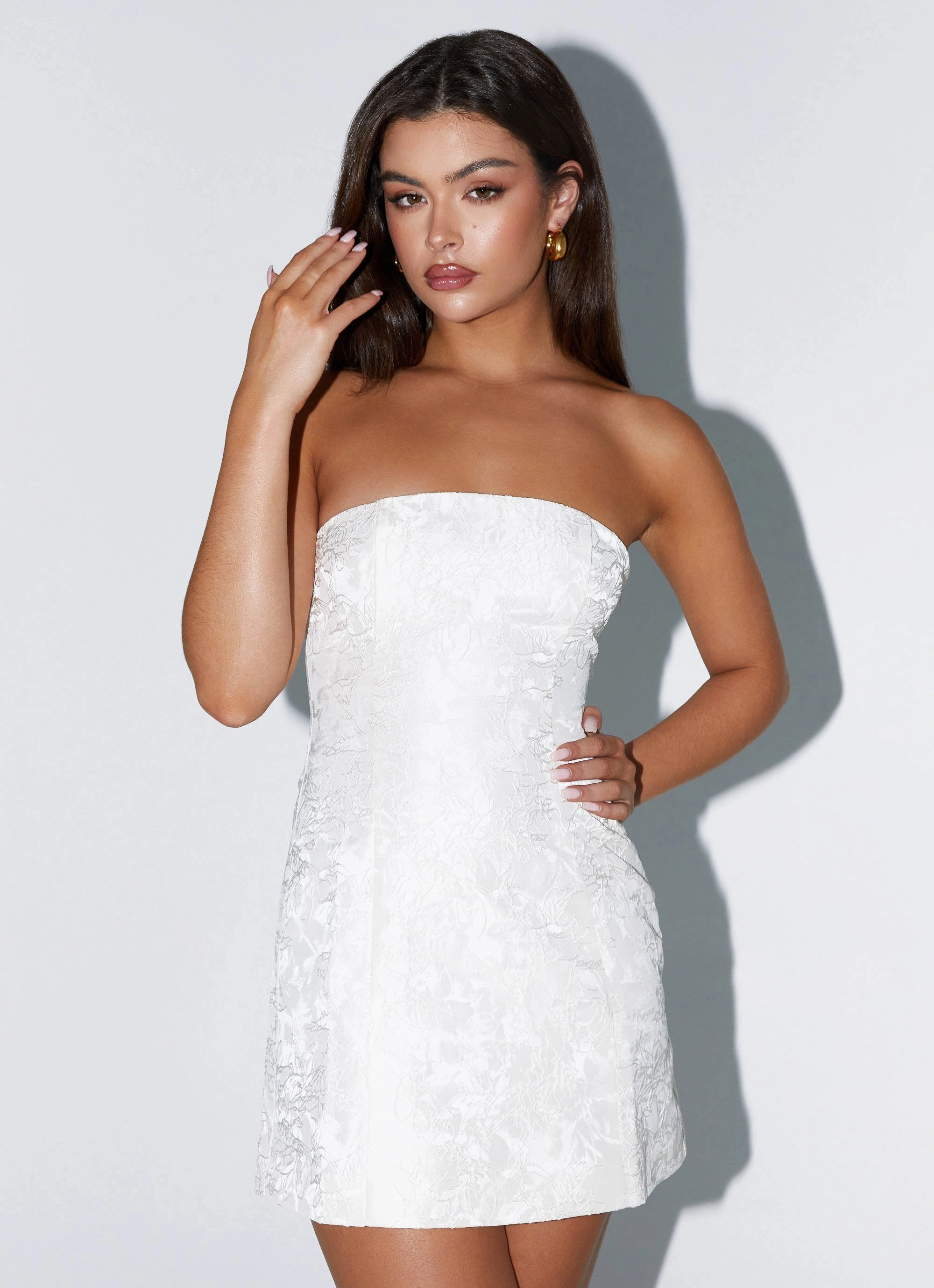 Eternity Strapless Mini Dress - Ivory Bright Feel Exclusive-Design