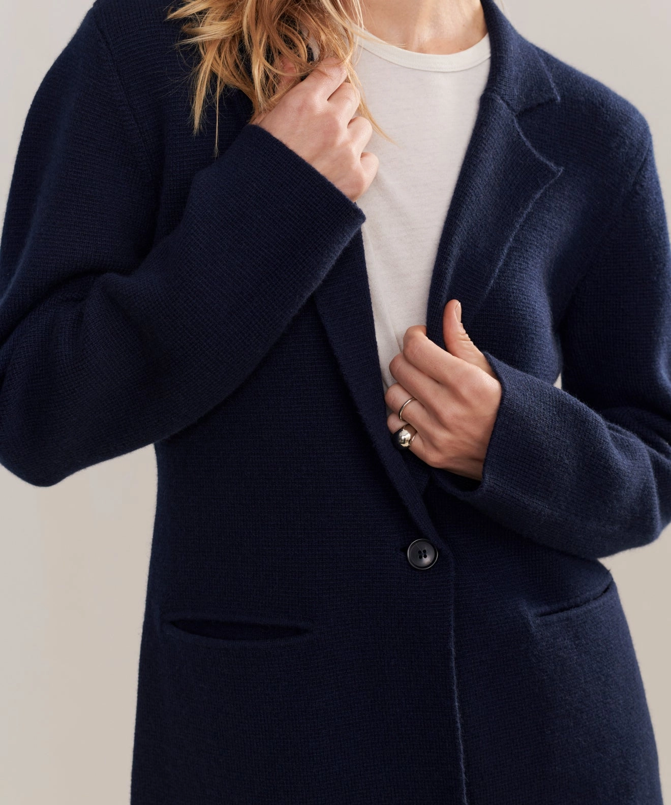 Cooper Blazer Rolled Hem Detailing EcoFriendly Material