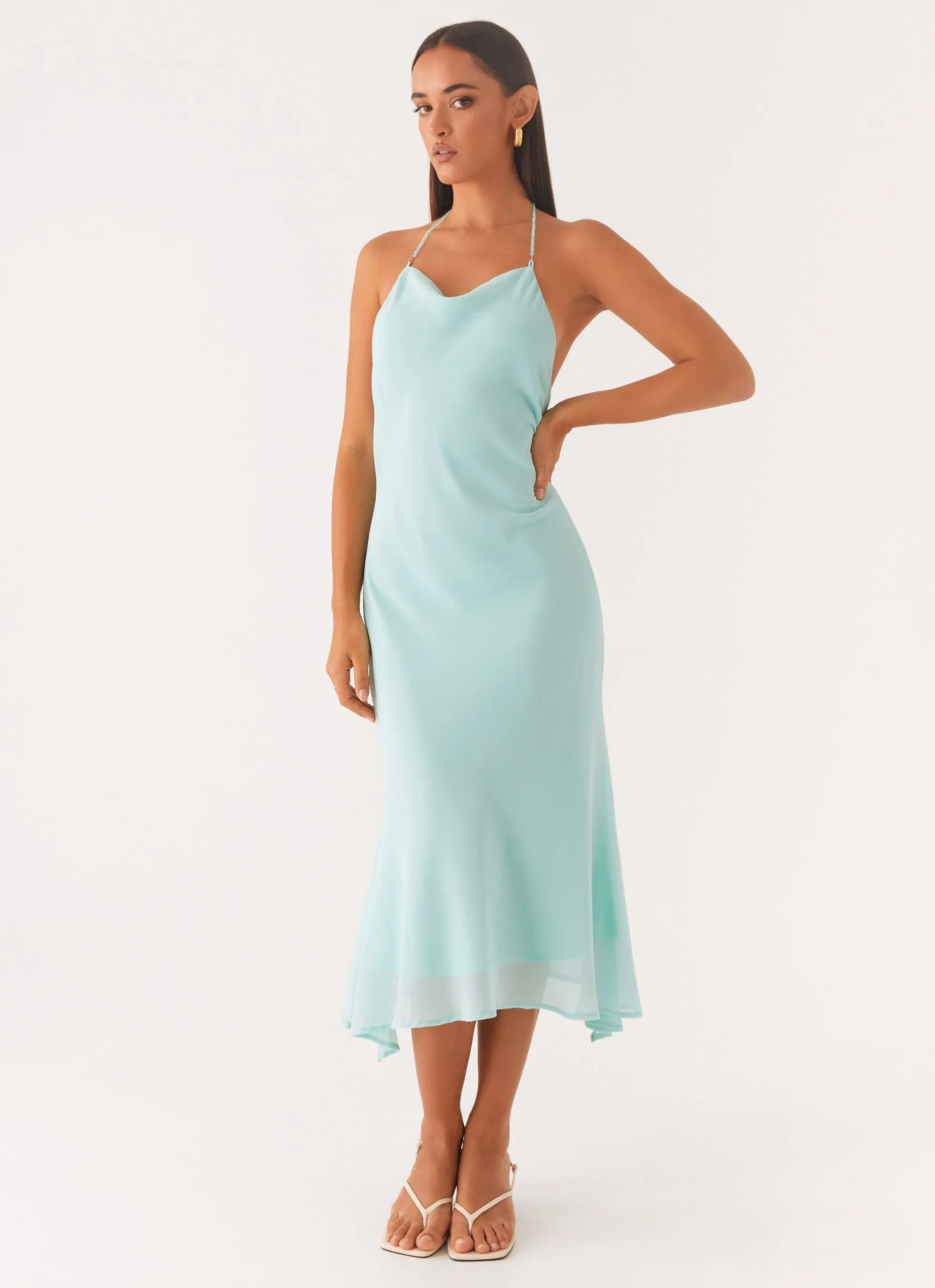 Deep Dive Midi Dress - Pale Blue Vibrant Style