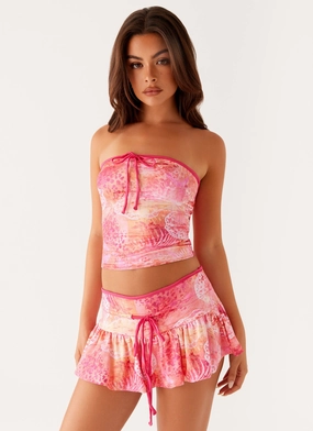 LongSleeve Corbin Tube Top - Flamingo Fling