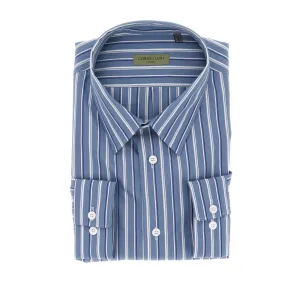 CORNELIANI Cotton Stripe Shirt BLUE
