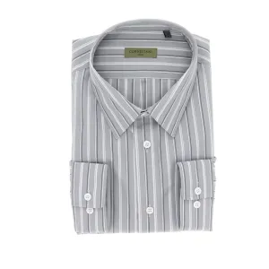 CORNELIANI Cotton Stripe Shirt GREY