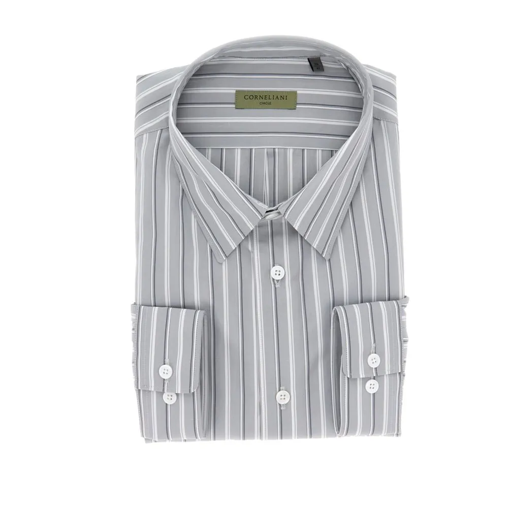 CORNELIANI Cotton Stripe Shirt GREY