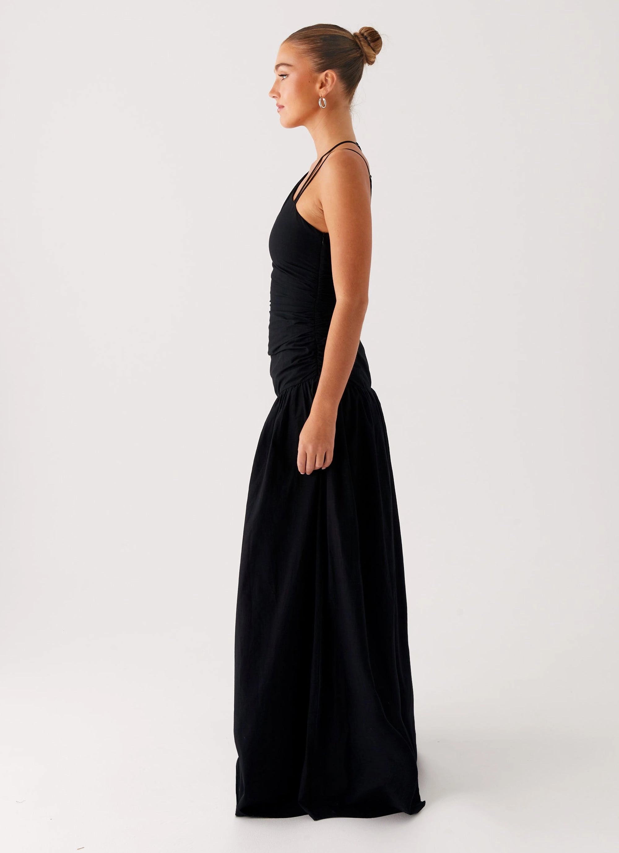 Cortez Maxi Dress - Black Flowing Design Refined Presence