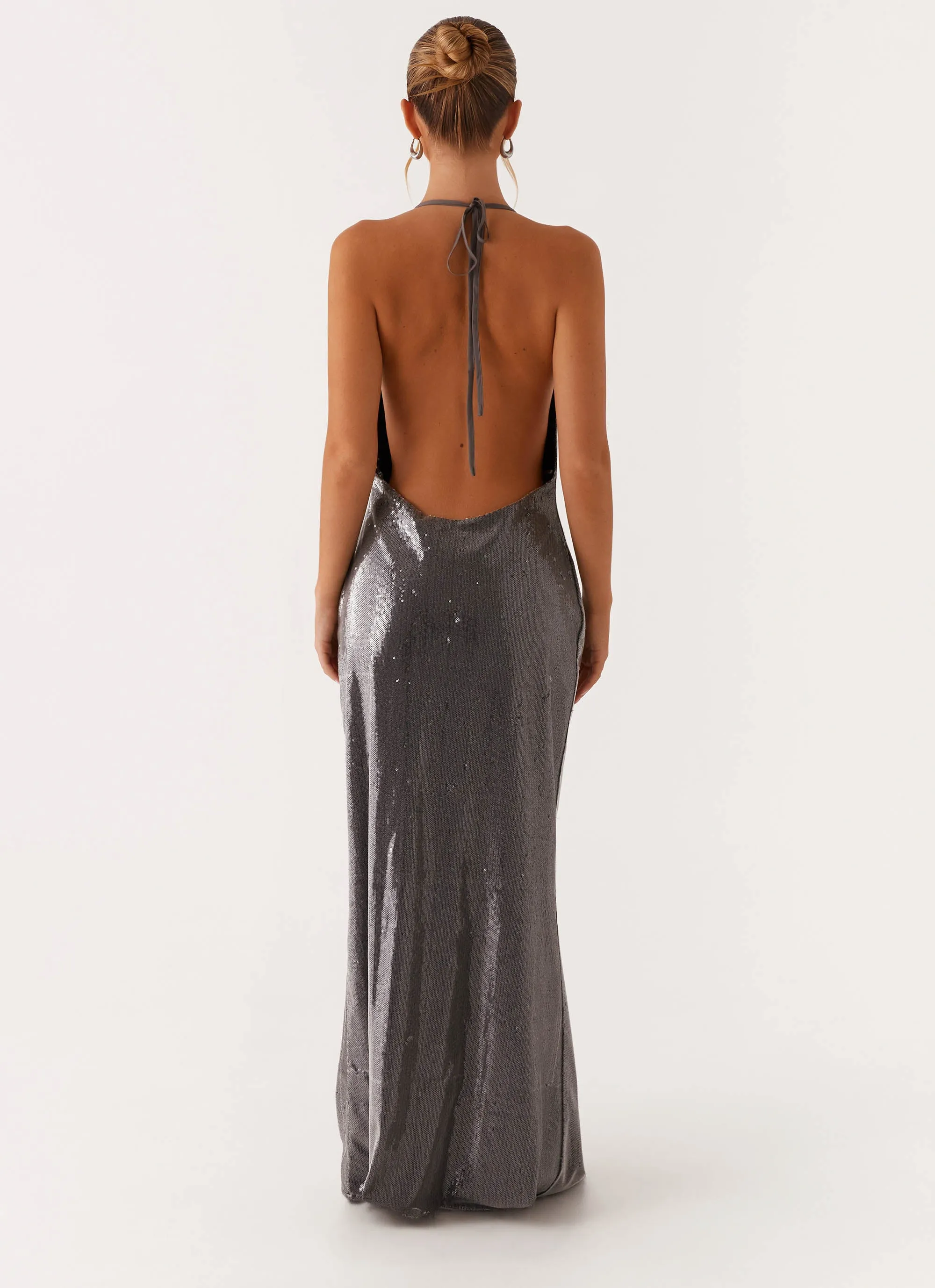 Sleek Love Sequin Maxi Dress - Silver Sequin Smart Shape
