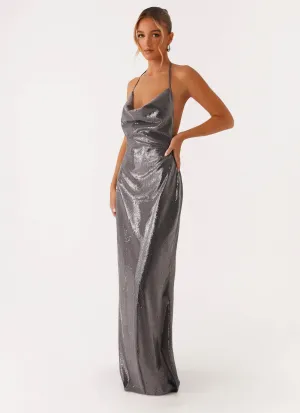 Sleek Love Sequin Maxi Dress - Silver Sequin Refined Form
