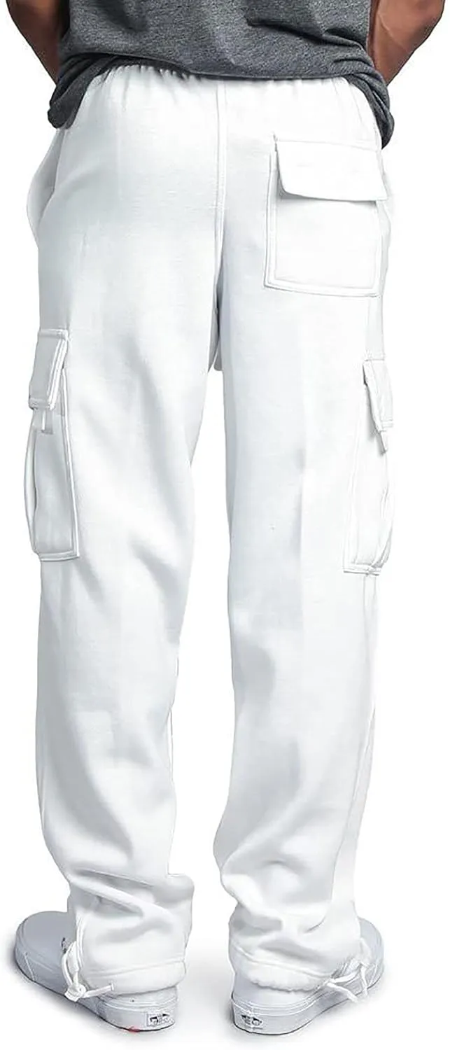 Cotton Joggers for Men Casual Drawstring Athletic Jogger Gym Workout Jogging Pants Straight Cargo Pants Sweatpants