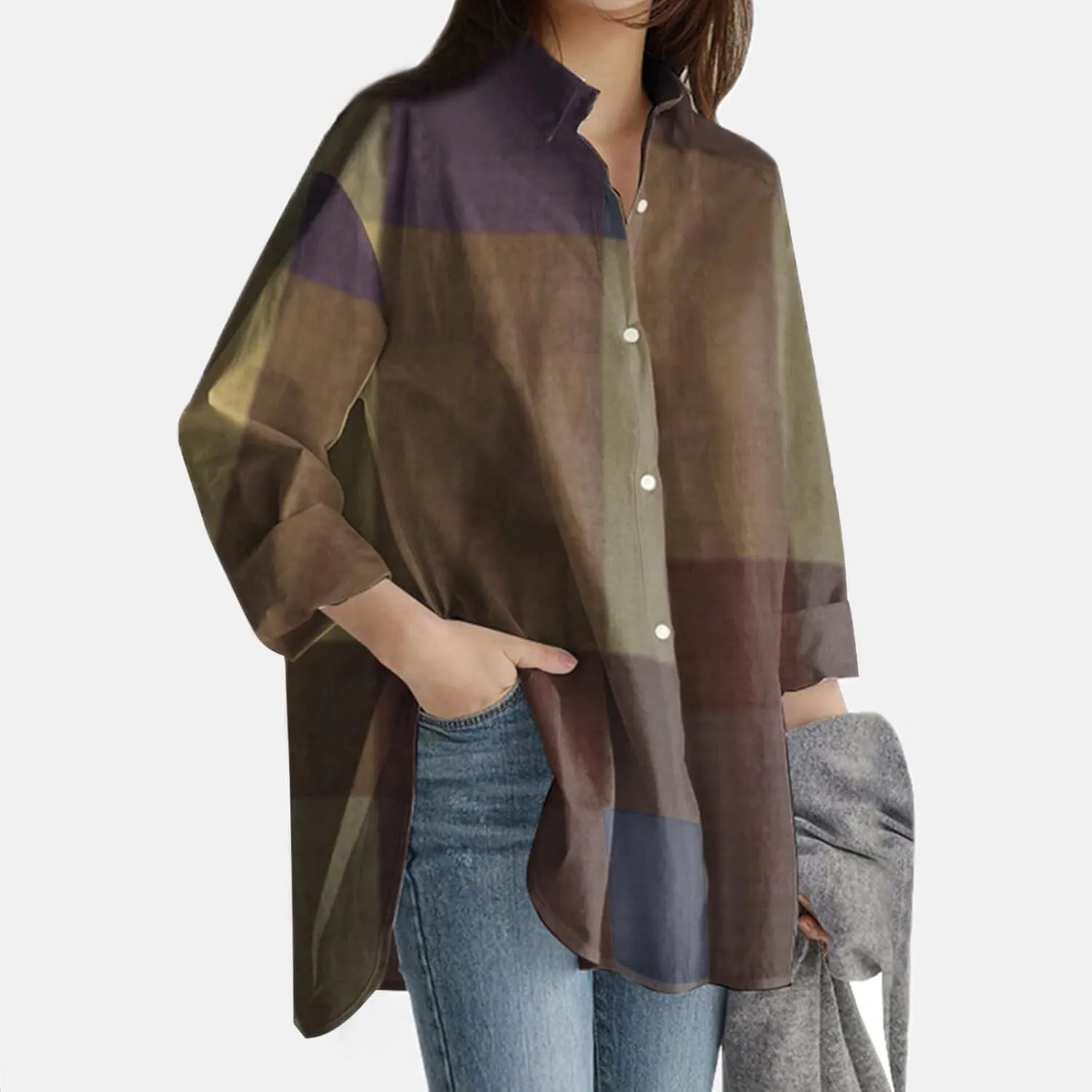 Cotton Linen Button Down Shirt for Women Women's Plus Casual Shirt Women's Blouse Womens Button Down Shirt Womens