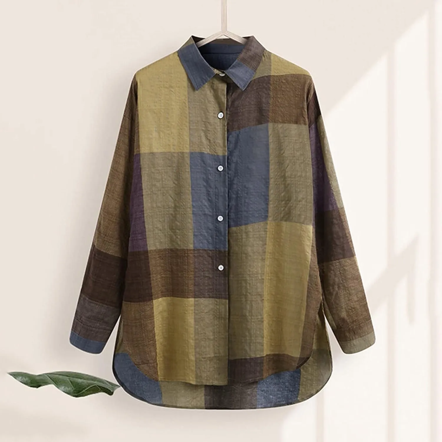 Cotton Linen Button Down Shirt for Women Women's Plus Casual Shirt Women's Blouse Womens Button Down Shirt Womens