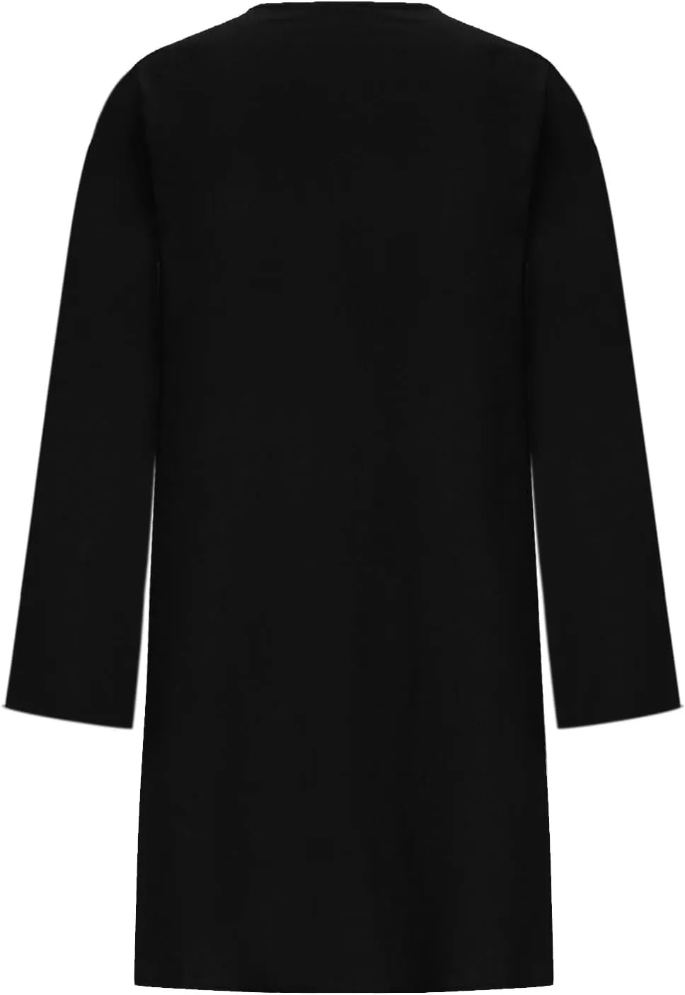 Cotton Linen Dress for Women Long Sleeve Casual Crew Neck Mini Dresses Loose Beach Vacation Bohemian Solid Sundress