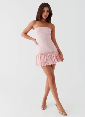 Saturated Hue Drapey Fabric Cotton Candy Mini Dress - Pink