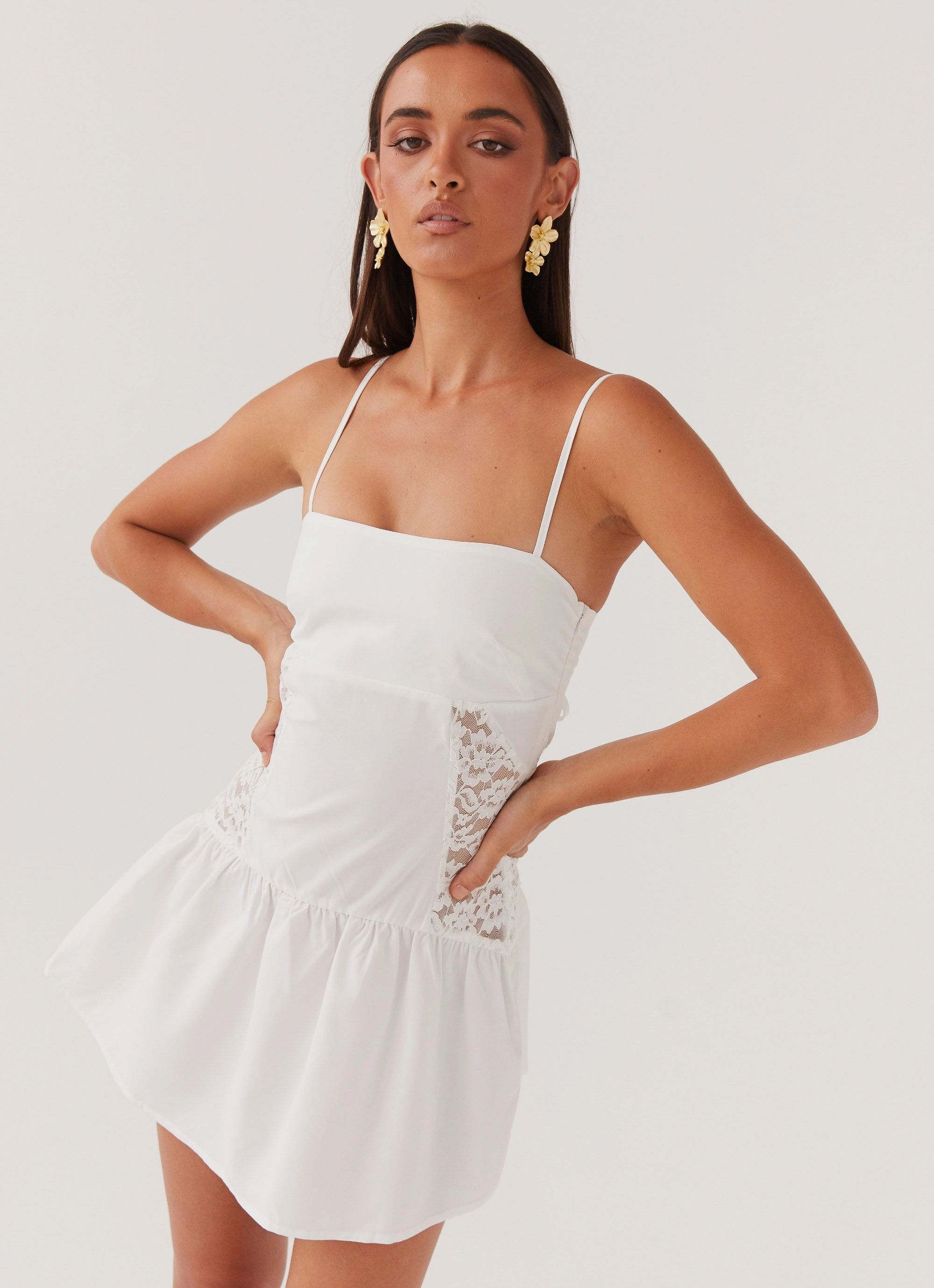 Cotton Cloud Mini Dress - White Monochrome Mood