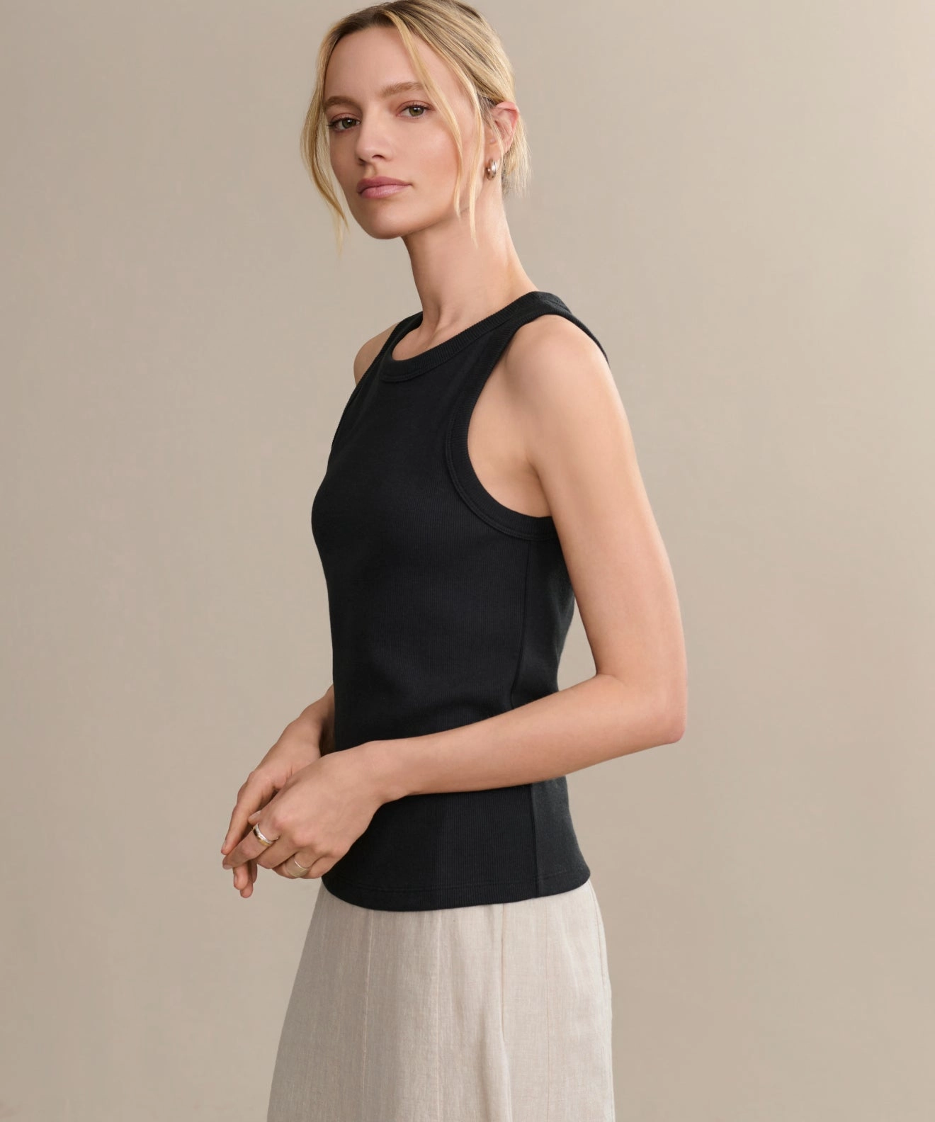High Durability Material Cotton Rib Tank