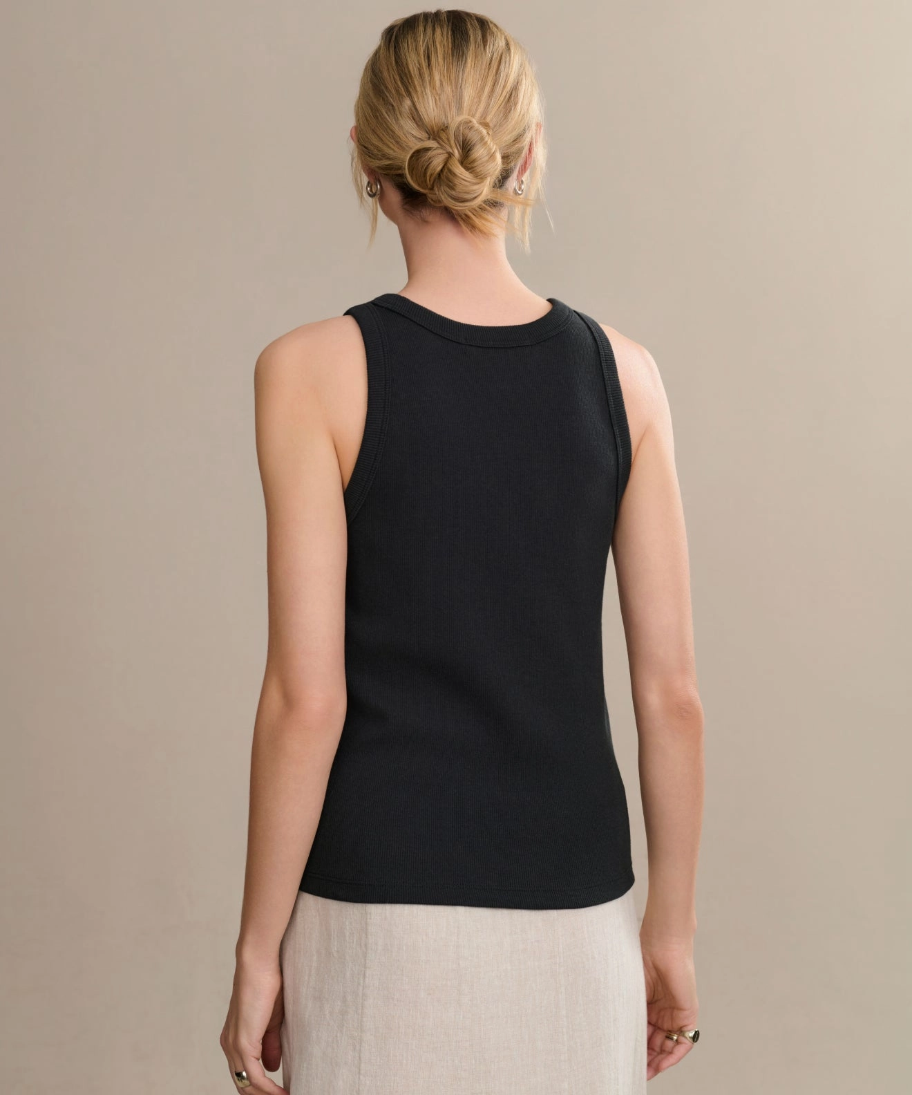 Cotton Rib Tank Wool Sweater