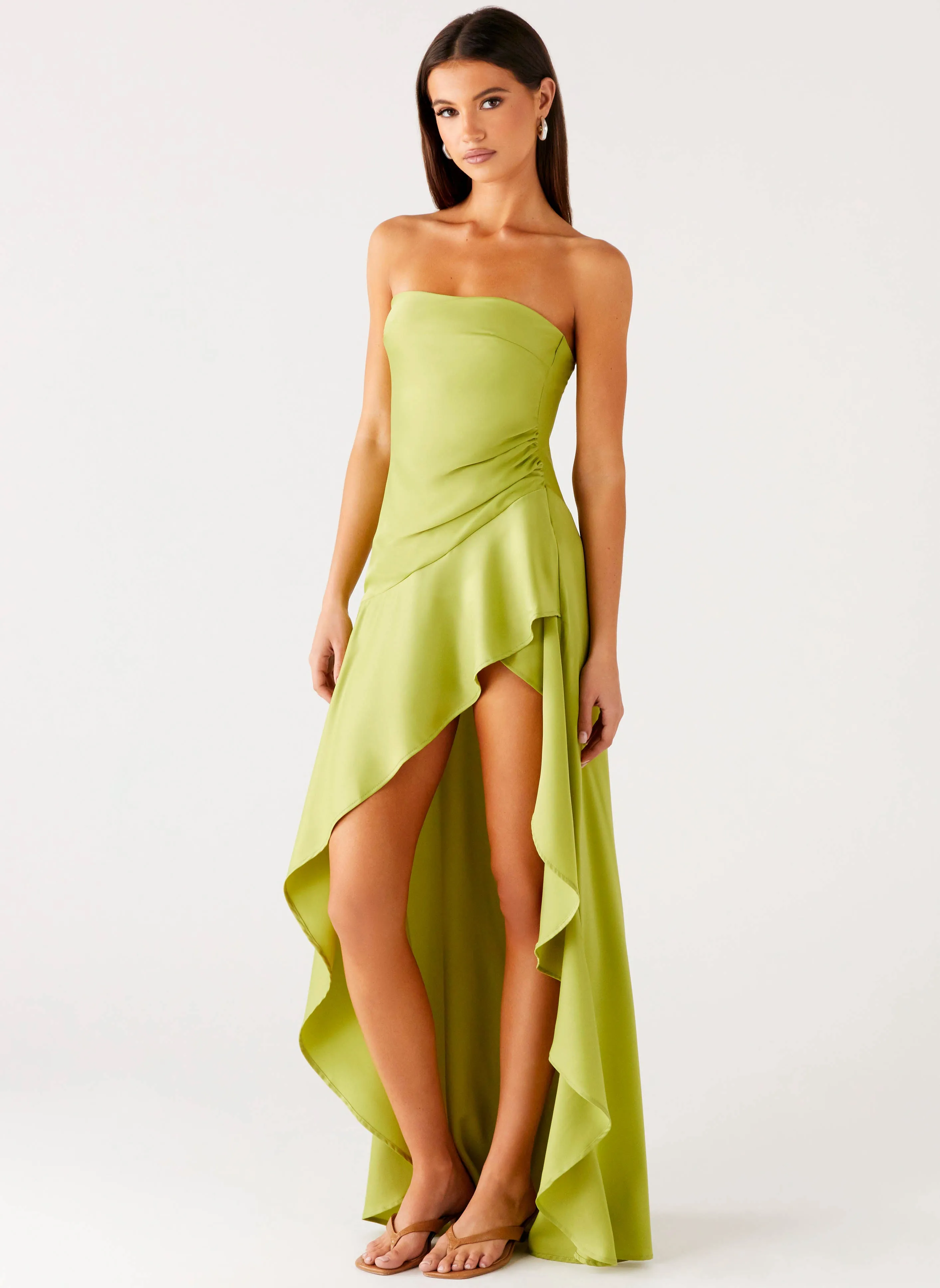 Bodie Maxi Dress - Lime Easy Layering Floral-Pattern