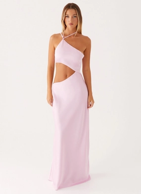 Courtney Maxi Dress - Pink Side Pleats Classic wrap dress