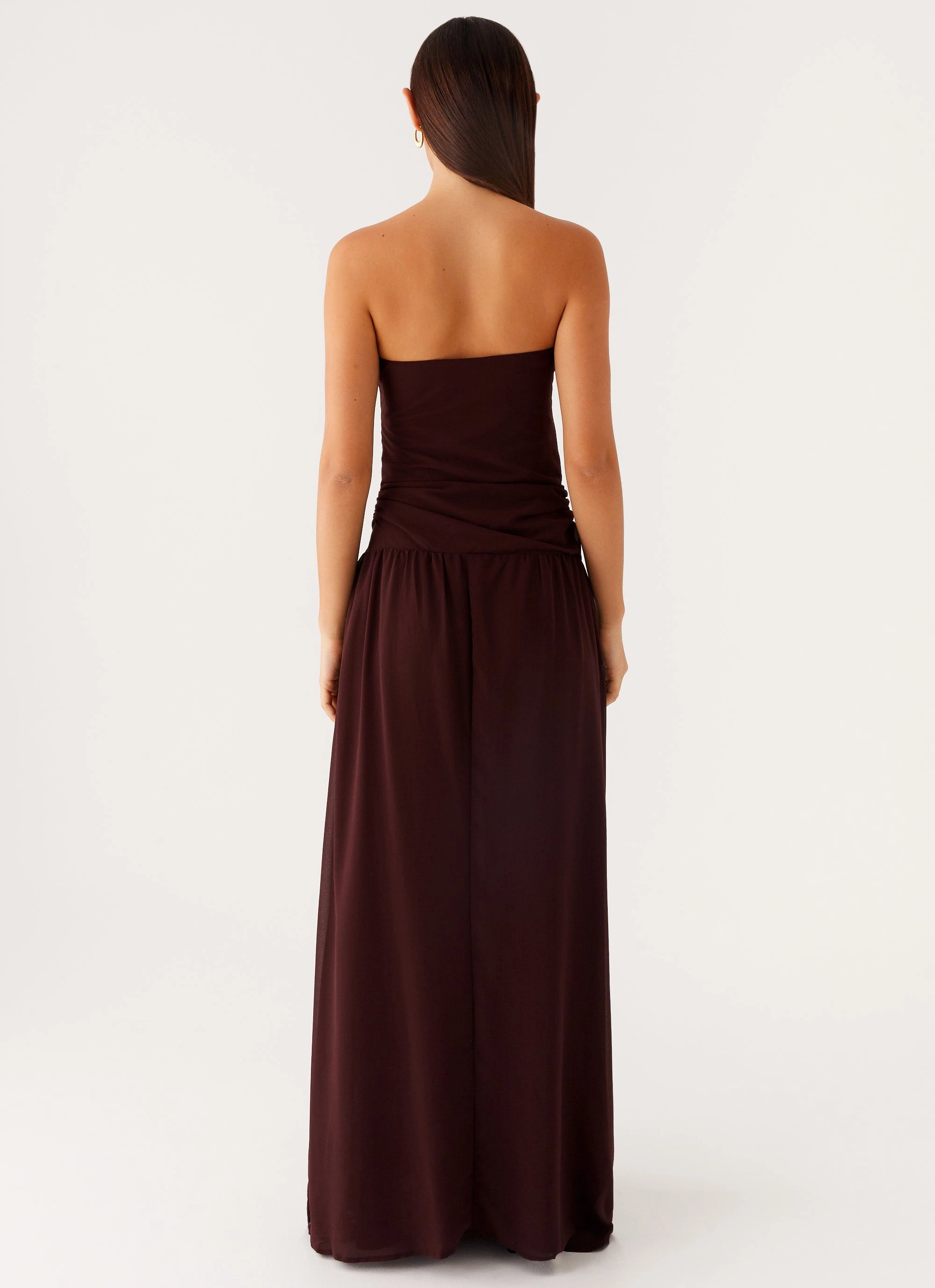 Minimal Details Daily Favorite Covia Strapless Maxi Dress - Dark Chocolate