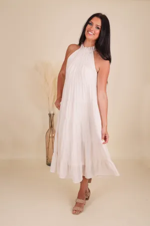 Smooth Layering RESTOCK: Drifting Through Time Midi Dress-Ivory