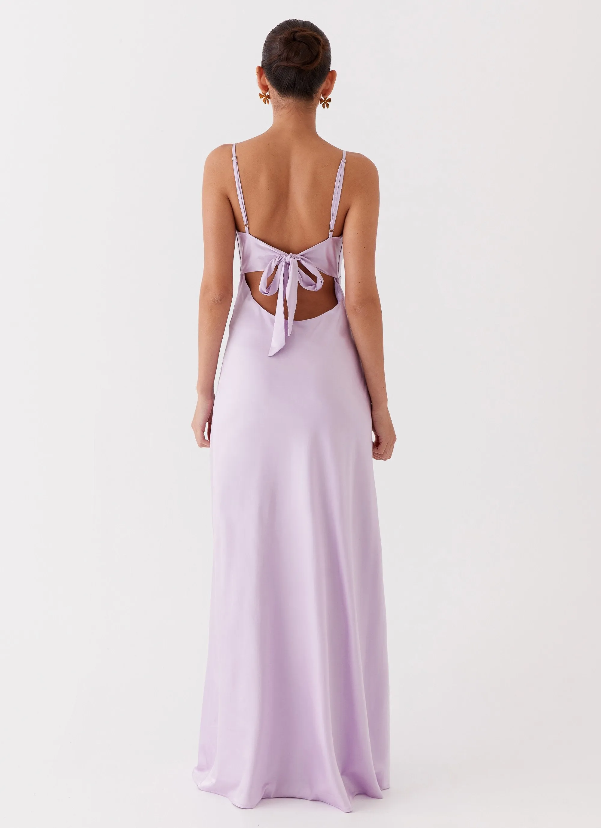 Timeless Fashion Dry-Clean-Only Flora Satin Maxi Dress - Lilac