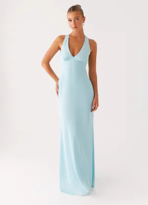 Red Carpet Slim Shape Desi Halterneck Maxi Dress - Mint