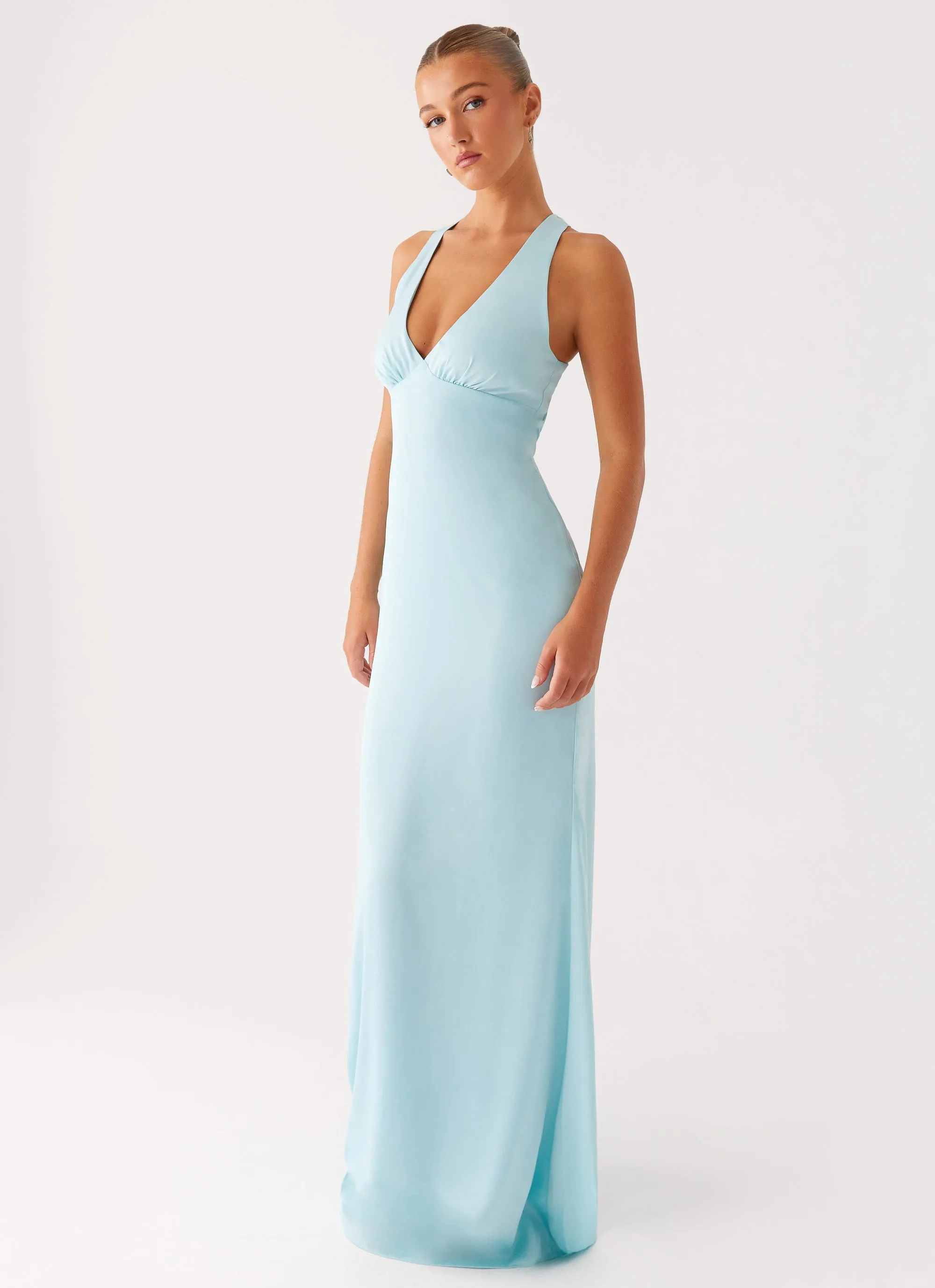 Desi Halterneck Maxi Dress - Mint Detachable-Detail