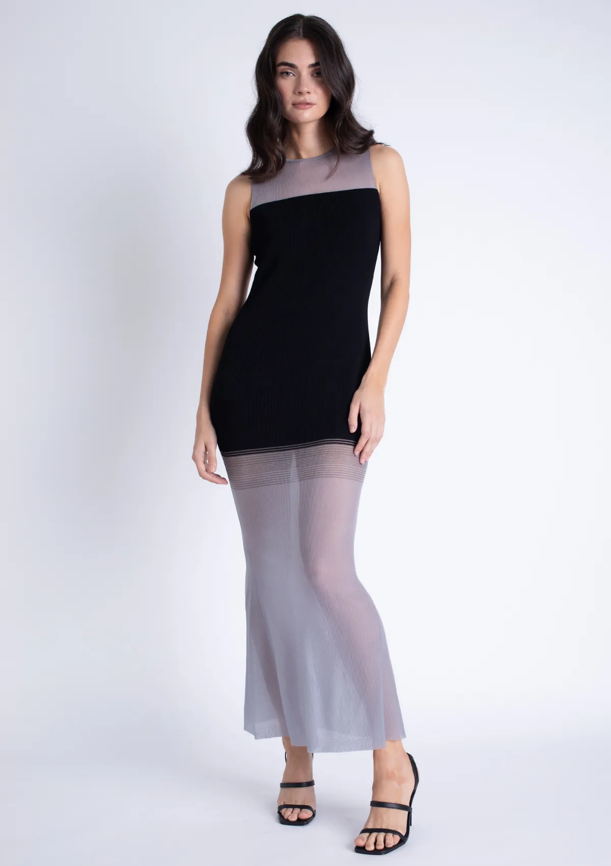 Natural Wrap Crisp Silhouette Renata Knit Maxi Dress