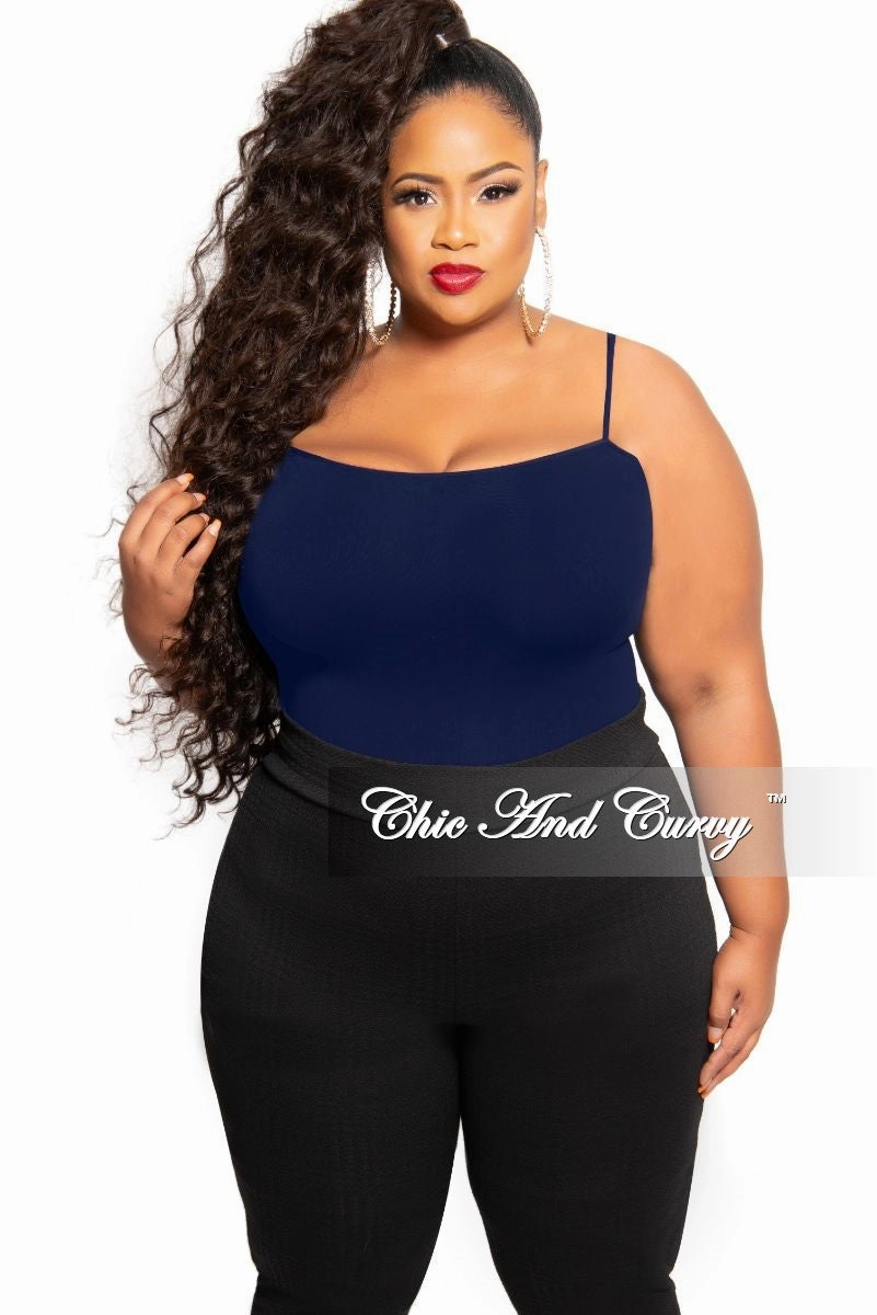 Chic Fit Final Sale Plus Size Spaghetti Strap Camisole in Navy