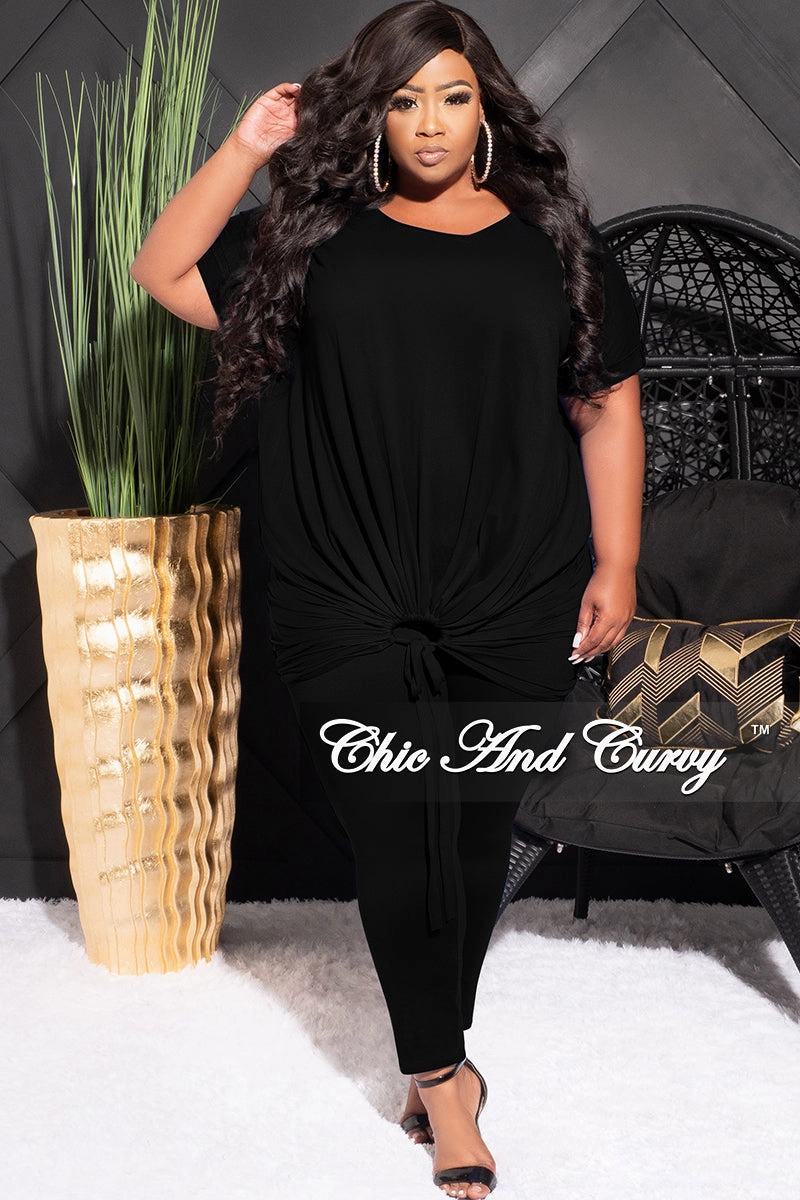 Ultra Soft Comfy Wardrobe Final Sale Plus Size 2pc Set in Black