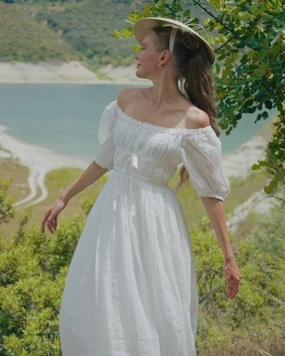 Secure Waistband Soft Texture Osmanthus 01 | maxi linen dress
