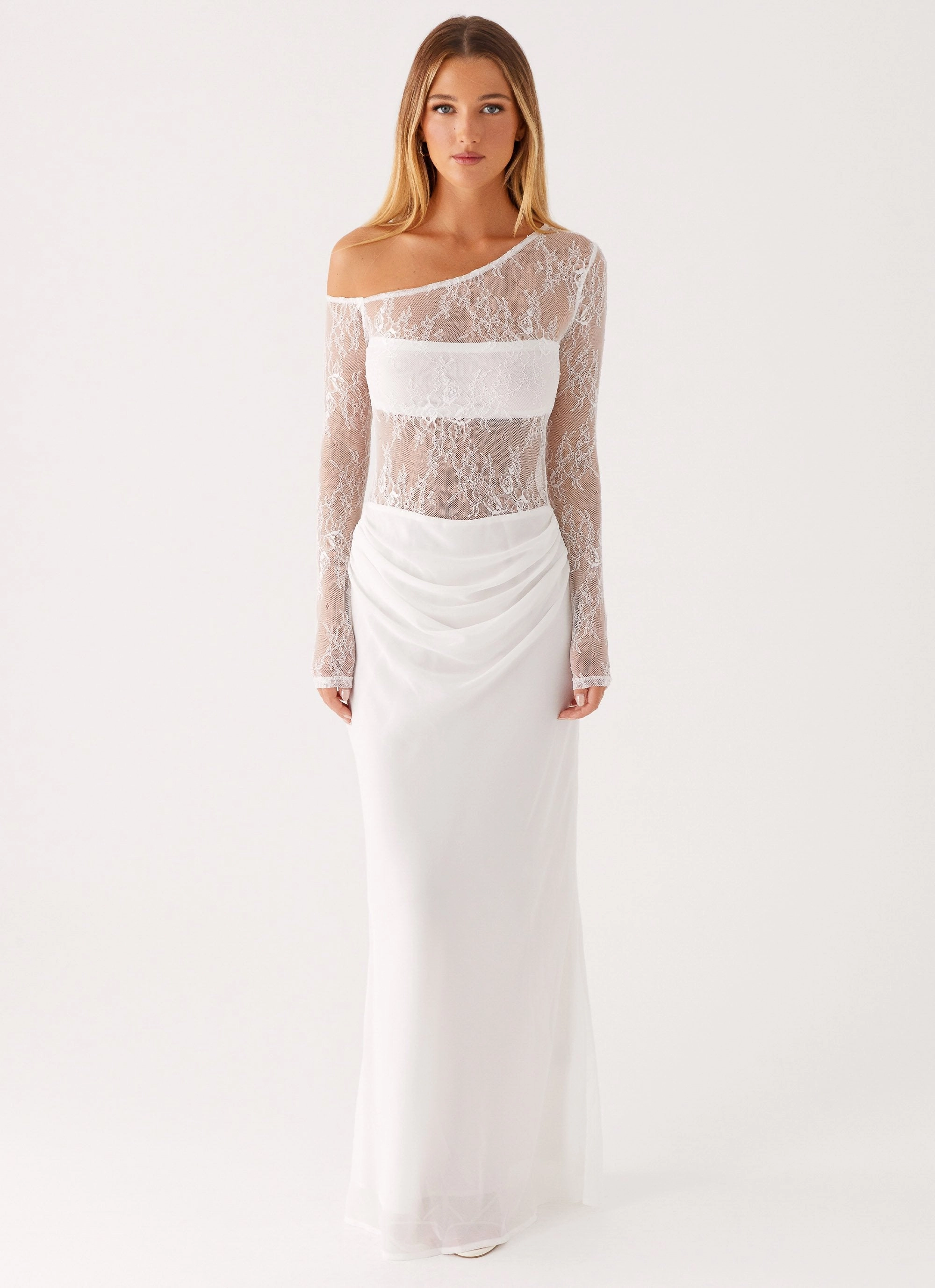 Smart Layering Elegant Fit Take Your Time Maxi Dress - White