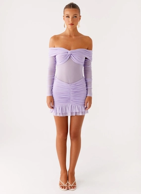 Tiff Long Sleeve Mini Dress - Lilac Vibrant Style Night Vibes