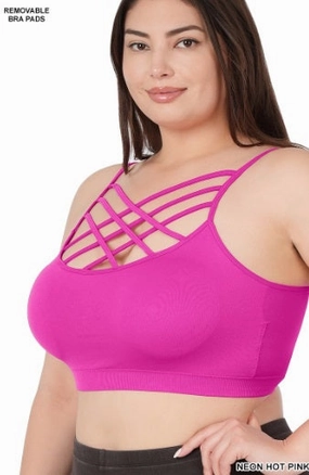 Cozy Stretch Final Sale Plus Size Bralette in Pink