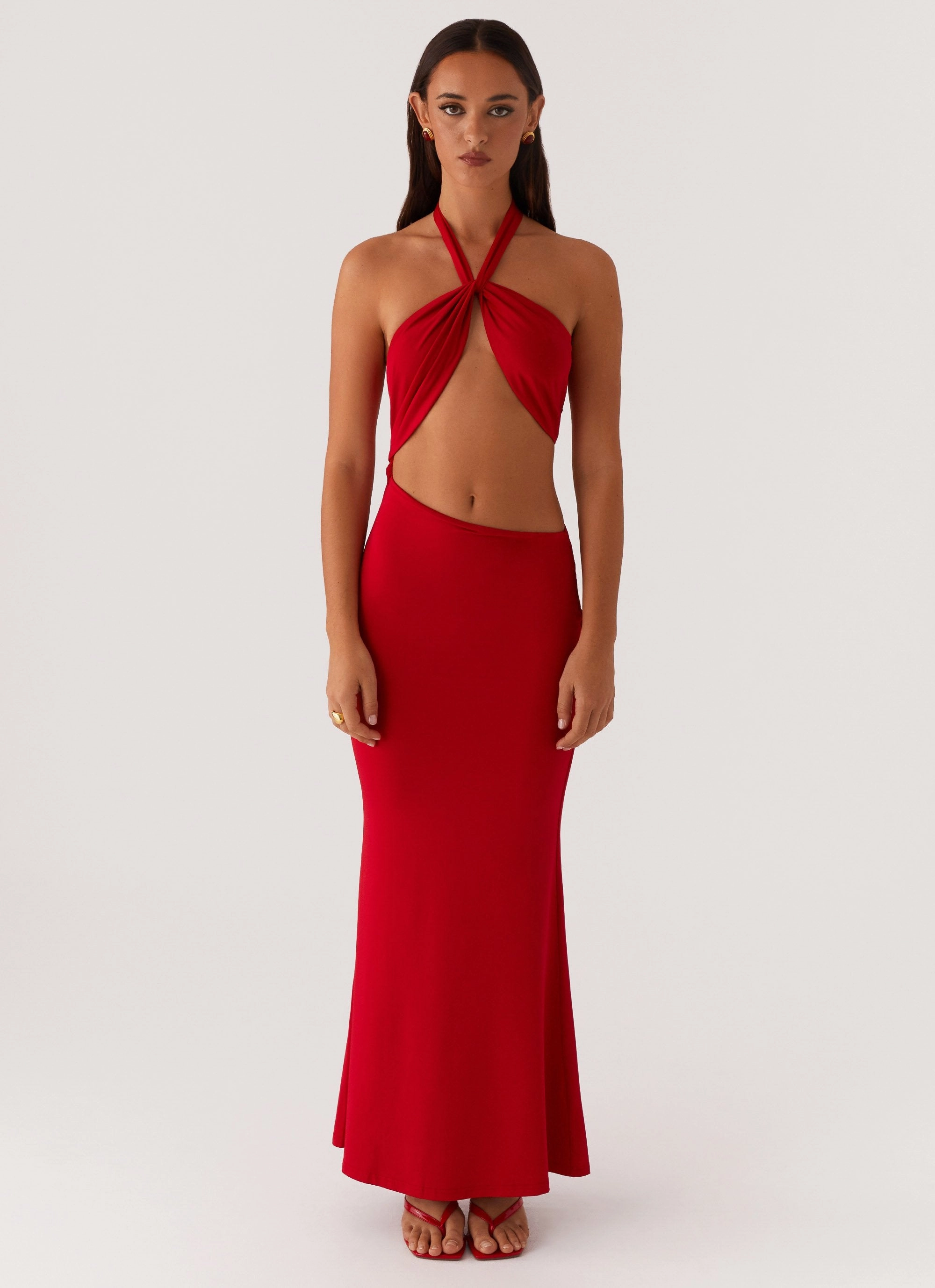 french chic Cool Palette Its Obvious Maxi Dress - Red