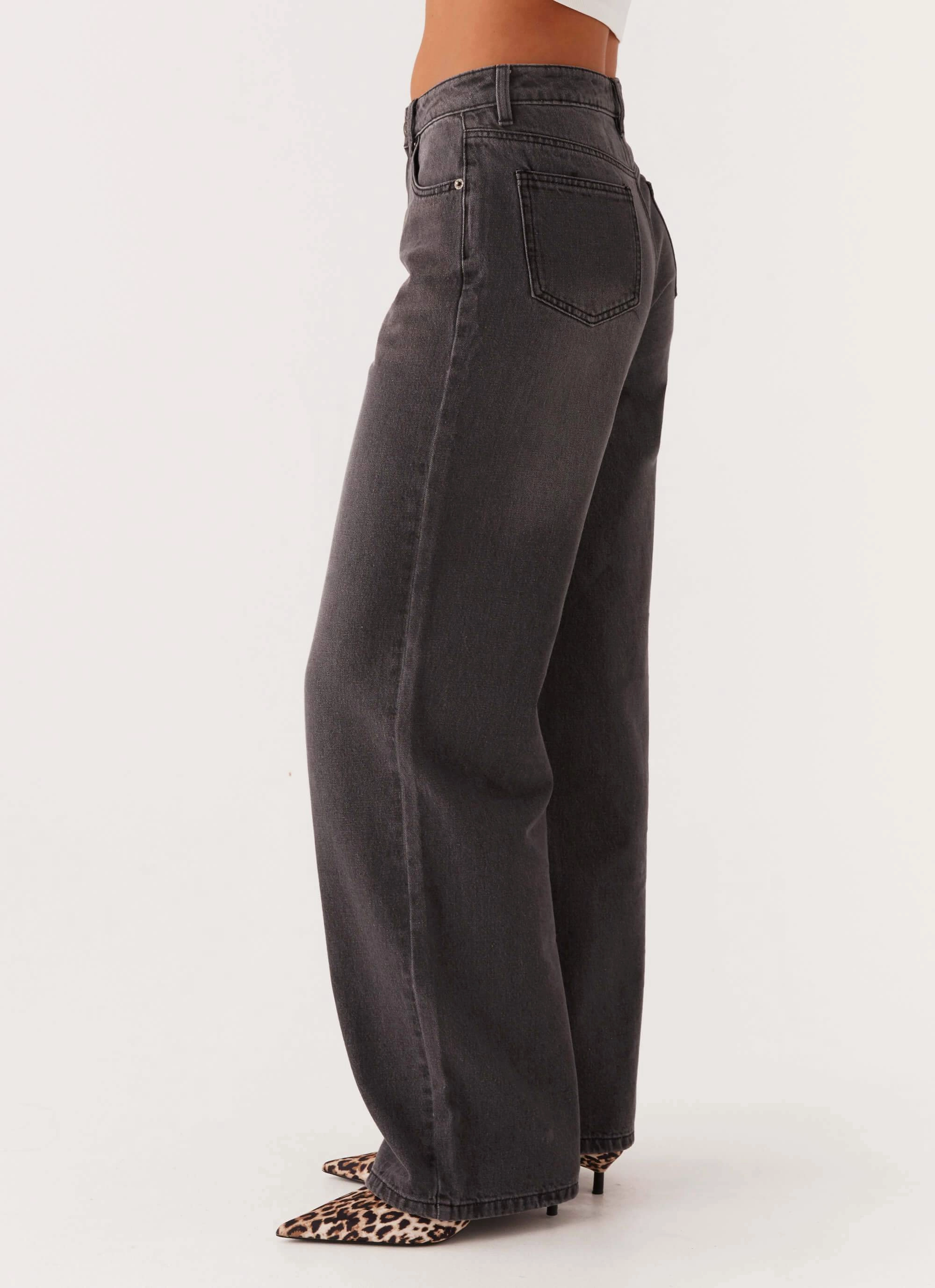 Keanna Low Rise Denim Jeans - Charcoal Sporty Touch Comfort Layer Wear