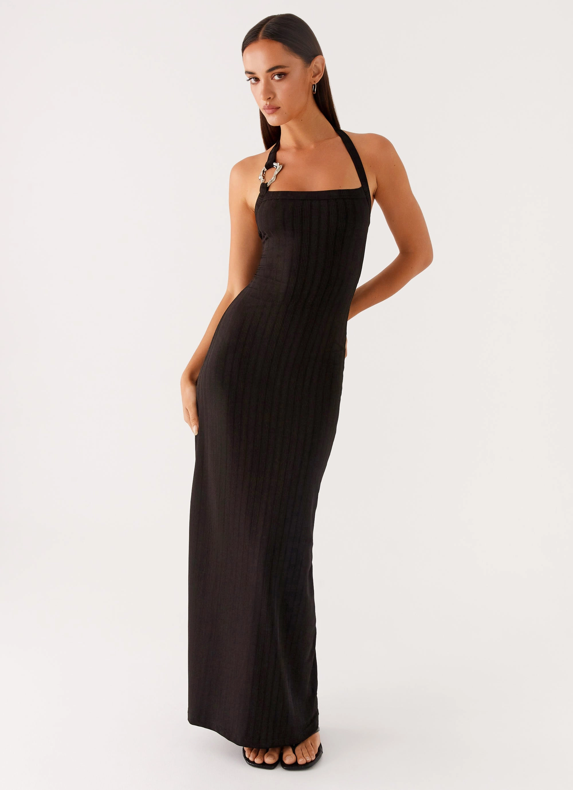 Selene Maxi Dress - Black Refined Aesthetic Work Comfort