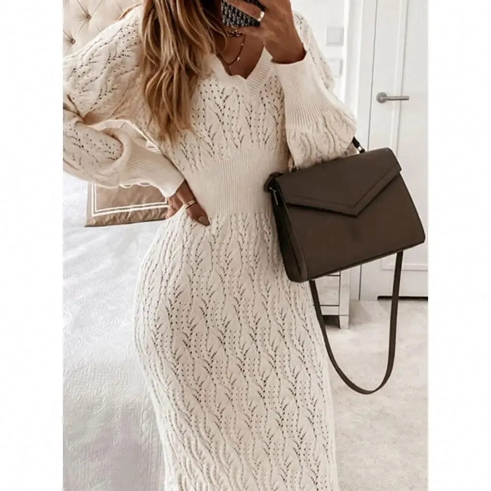 Crochet Bodycon Dress (Cream)