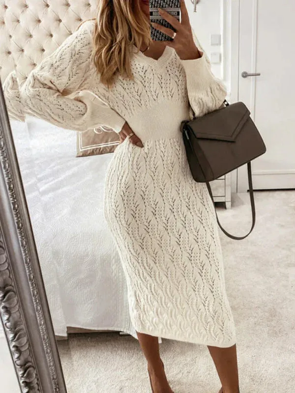 Crochet Bodycon Dress (Cream)