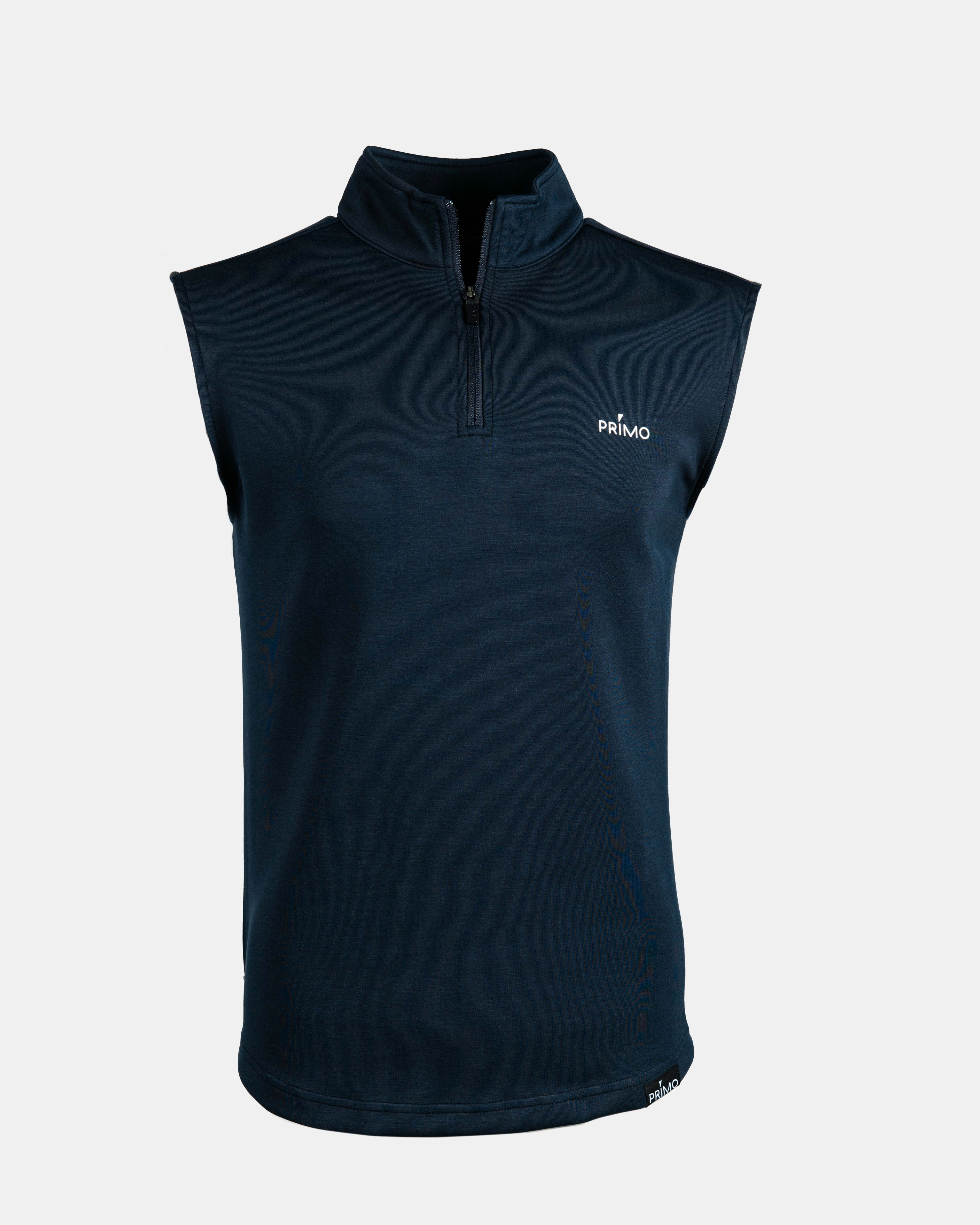 Navy Quarter Zip Vest Simple Pullover