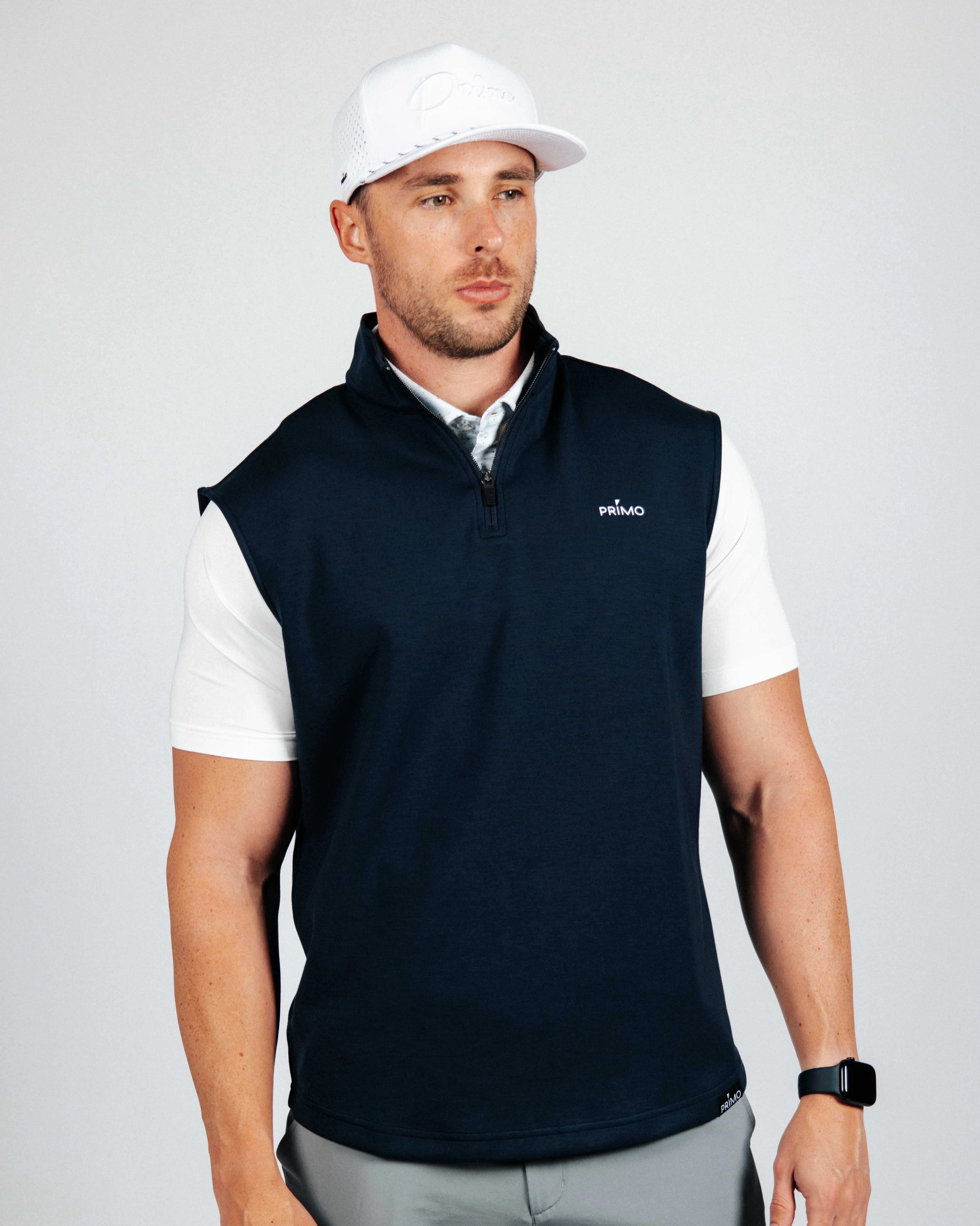 Cold Weather OdorResistant Coating Navy Quarter Zip Vest