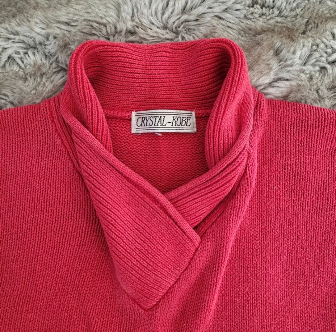 Crystal-Kobe Vintage V-Neck Knit Sweater