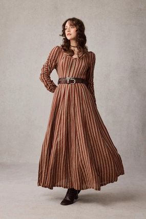 AntiPilling Surface FadeResistant Finish Crystal 17 | Victorian maxi linen dress