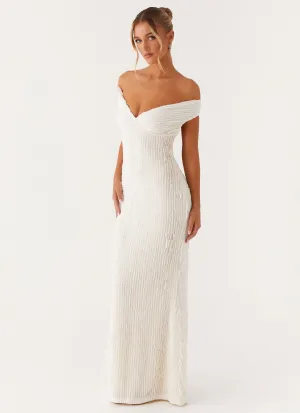 Chantelle Maxi Dress - Ivory retro-style