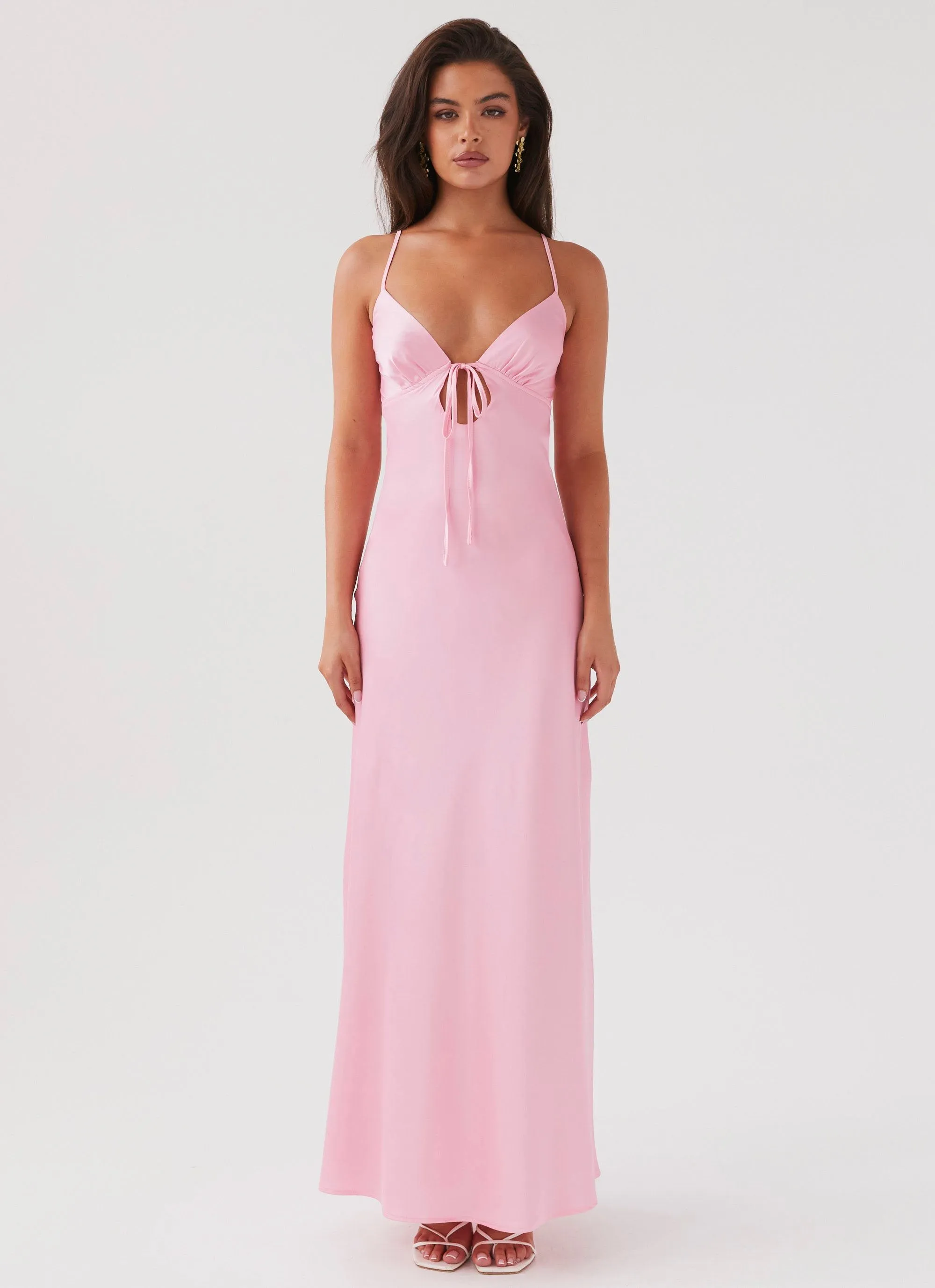 Flora Satin Maxi Dress - Candy Quiet Luxury
